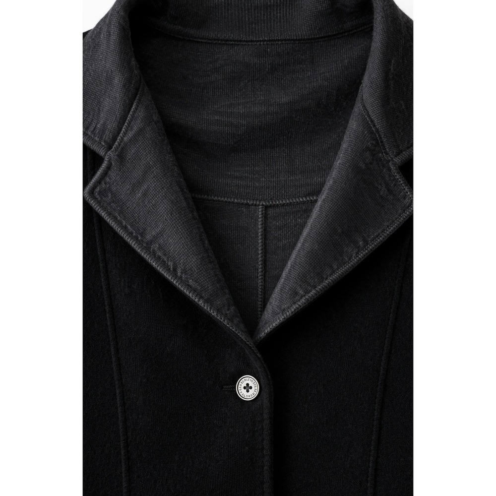 Maurizio Baldassari Reversible Black Gray Wool Jacket Cardigan XL 56 Italy Luxe - Picture 3 of 8
